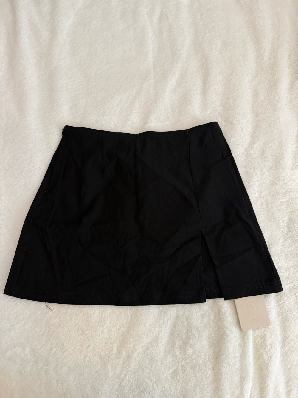SHEIN Black Mini Skirt with Front Slit